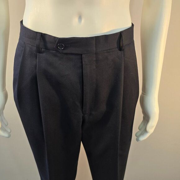 Marcraft Wool Dress Pants Navy Blue Mens Sz 32 x 28 Pleated Front Classic Cuff - Picture 4 of 11